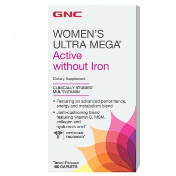 GNC WOMENS ULTRA ACTIVE NO IRON 180 капсул